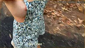 wife runs in public outdoor sideboob big tits dare