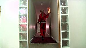 Sexy Babe Rips Clothes Off in Fiery Striptease