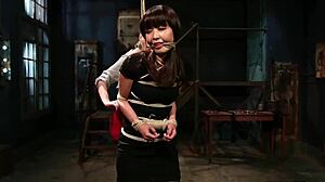 Bound Asian Masseuse Anal Fucked by Lezdom