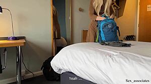 Stepmother and son share hotel bed leading to taboo sex