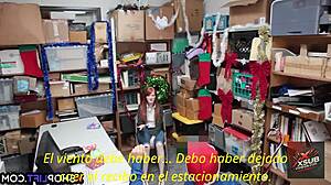 i caught this redhead thief and fucked her so hard, but i mean, it was subtitles in spanish or something