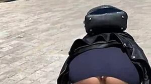 Risky Public Flashing And Sex With 18yo Brunette