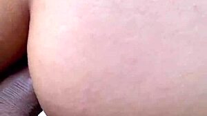 Detailed anal fucking of cousin's tight ass behind rocky hill. In outdoor forest setting with creampie.