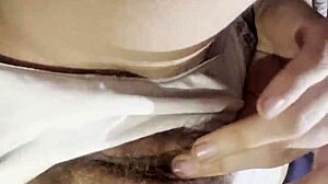 hot brunette student masturbates after studying?