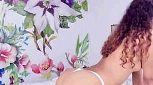 beautiful naughty young girl rubbing herself with a pillow