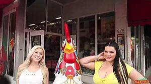 Angelina Castro and Cristi Ann share a sensual strap-on session