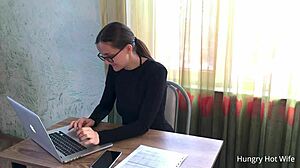 Licked Pussy And Hard Fucked Lady Boss To Get A Job