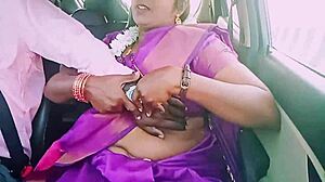 Indian Housewife in Saree Seduces Driver with Dirty Telugu Talks