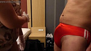 S Woman Slaps Erect Cock Over Tight Bloomers!