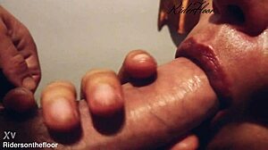 Beautiful Lips Suck and Tease Wet Cock Close Up