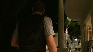 Naughty redhead gets fucked by two cocks for birthday