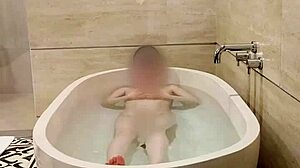 watch this japanese college student bathing in the bath