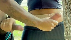 This shemale's big dick fucks the guy in part one