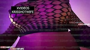 kriss hotwife cums on huge toy during halloween mischief