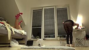 petite college girls house party trying on lingerie thongs and panties