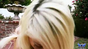 miles long forces the nasty blonde valerie white to eat his cum outside