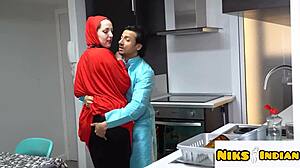 Hijabi muslim wife cheats with hindu boy for rough fucking
