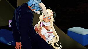 Tsunomaki Watame gets fucked hard in hentai game