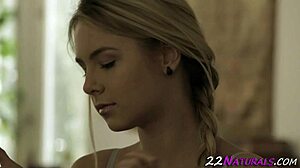 Blonde teen rides big cock in high definition