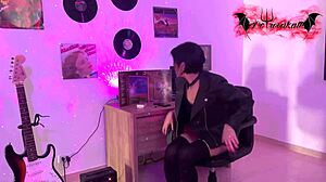 nana cosplay deep throats and rides thick cock