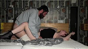 fucked hot busty blonde after college party while boyfriend slept nearby