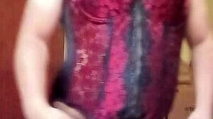 shirley dances sexy in red black corset