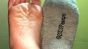 white girl showing her feet for cash