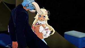 Tsunomaki Watame gets fucked hard in hentai game