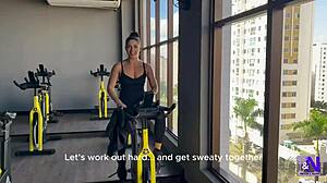 From gym to bedroom, Latina fitness babe teases all day then relaxes