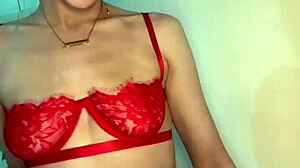 american exchange student solo plays with toys on webcam
