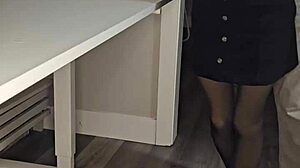 A Young 18+ Poetess Reads Poetry While Showing Off Her Sexy Legs And Small Waist In A Dress