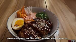 I Cum On A Girls Face In Public Sushi Bar And She Eats Rolls With Cum On Her Face - Cumwalk