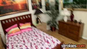 Strokies silvia saige pov handjob ends with cumshot on big tits.