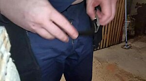 Jayq performs sounding with steel plug in penis