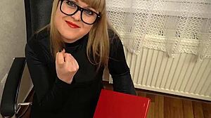 Will This Secretary Suck to Keep Her Job? Blackmailed Office Blowjob on Her Knees