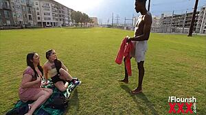 Latina threesome with muscular ebony soccer player stephanie saint and zaria nova