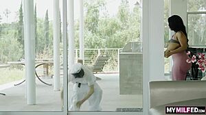 Watch Paris the Muse, the Hot MILF, Catch That Milk Man Cumming During Workout!