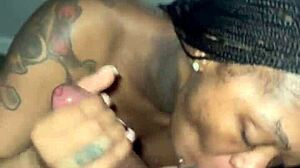 Pretty ebony pornstar sucks monster cock in braids. Passionate deepthroat compilation.