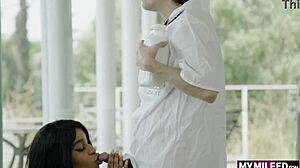 Watch Paris the Muse, the Hot MILF, Catch That Milk Man Cumming During Workout!