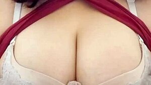 Chubby Mature Woman Strips Big Boobs for Online Fans