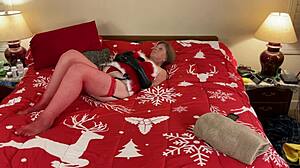 Granny's north pole queen christmas in july masturbation play