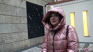 German scout - cute natural teen mila seduce to fuck at real pick up casting