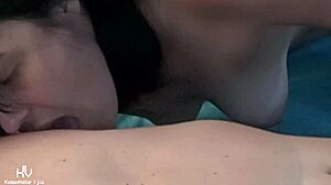 I lick his nipple until he cums