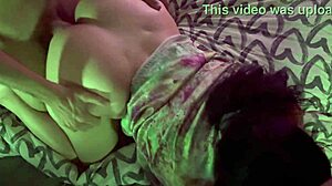 Curvy European Brunette Performs Threesome with Old Husband and Lover in Homemade Setting