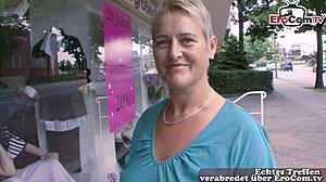 German chubby housewife convinced on the street for paid services