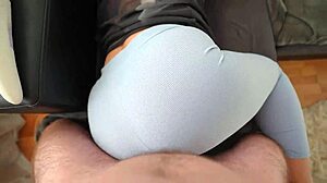 Caught Step Sister Masturbating And Fucked Through Yoga Pants Hole