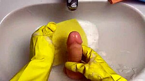 Hot Housewife Washes Dildo After Using It