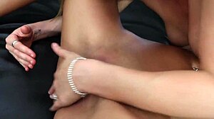 Girlfriends engage in rough lesbian sex with multiple orgasms and wet kisses