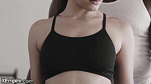 i ride the trainer's big black cock hard at the gym, valentina nappi