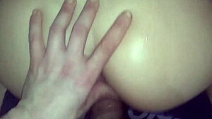 doggy style with a cute big ass in a blue miniskirt